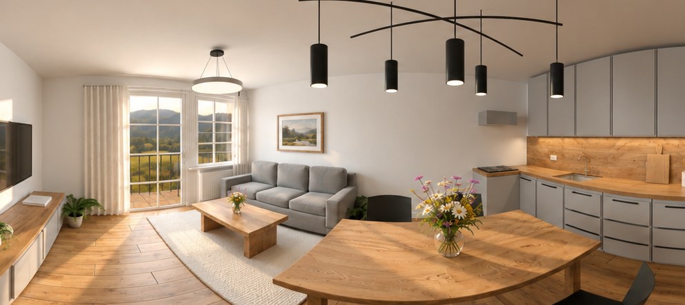 Dining area looking to the living room