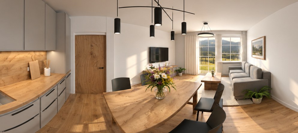 Kitchen and dining area